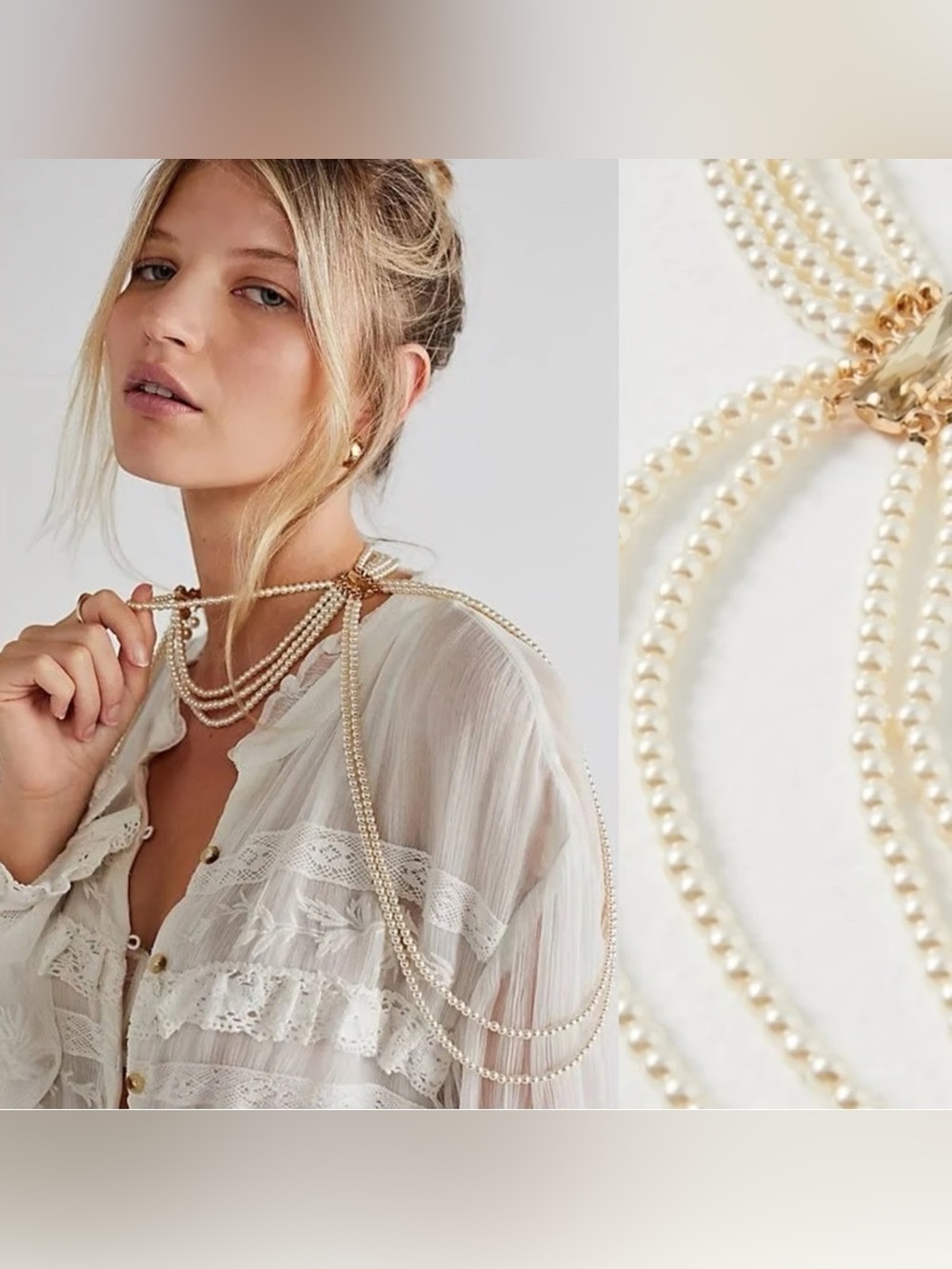 NWT Free People Too Late Pearl Shoulder Piece